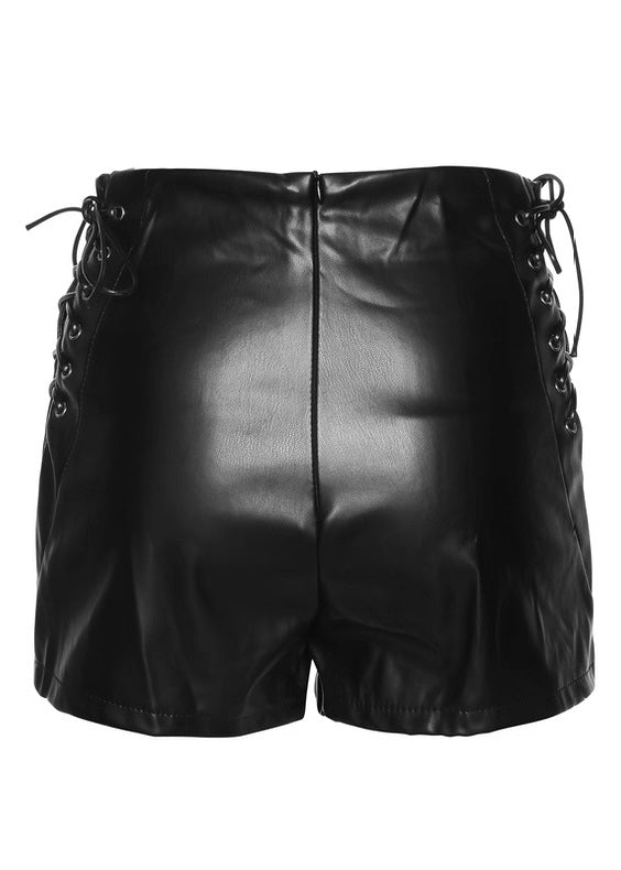 PUレザーハイウエストスリムショーツ / VO1133