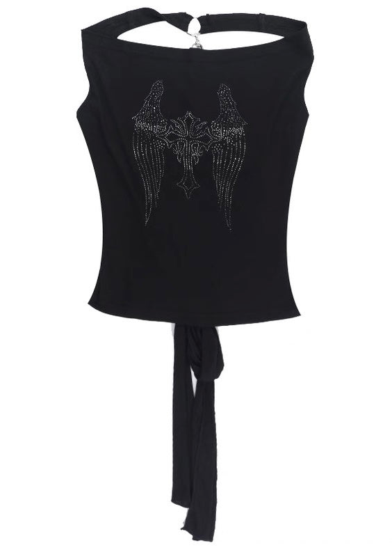 ラインストーンホルターネックトップ / vo1291