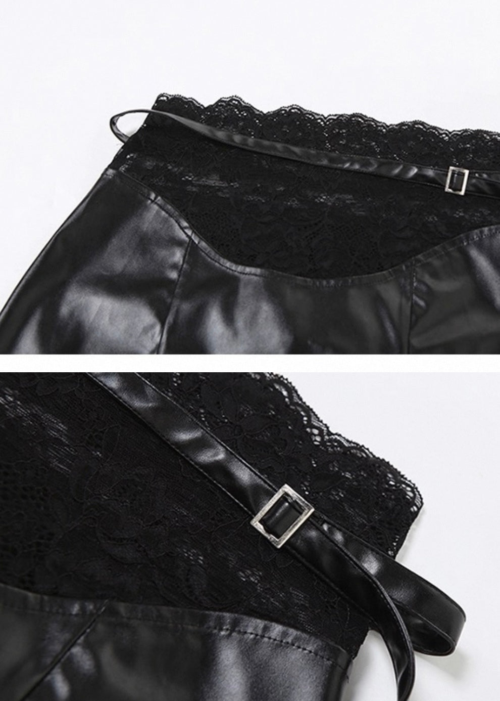 PUレザーレースアップスカート / VO1250