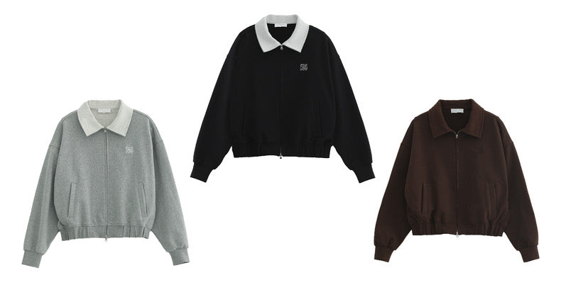 lapel zipper cardigan jacket / AS1143 