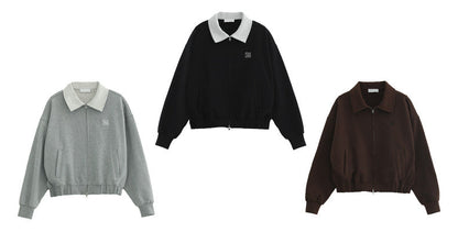 lapel zipper cardigan jacket / AS1143 
