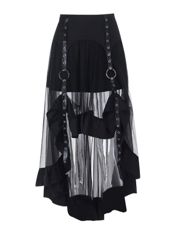 サスペンダーロングレーススカート / vo1277