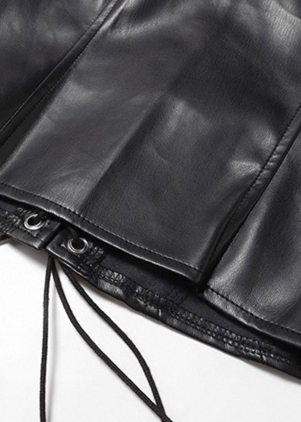 PUレザーバンドートップ / VO1129