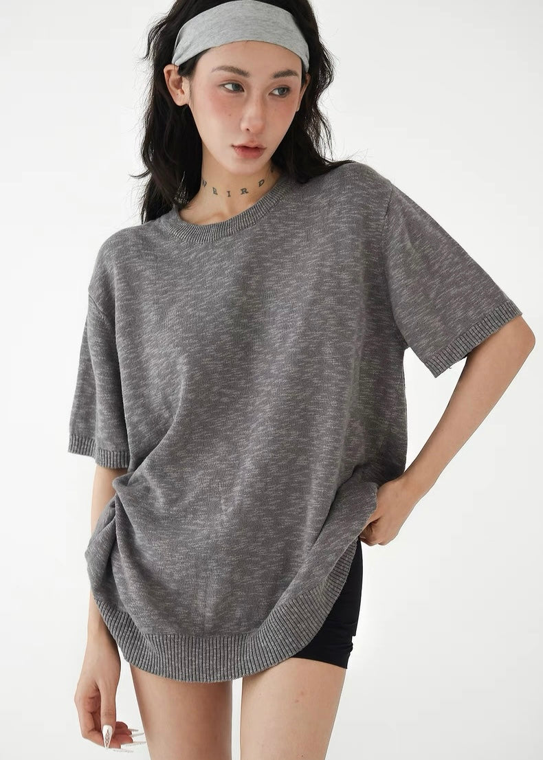 Simple knit comfort T-shirt / AS1249