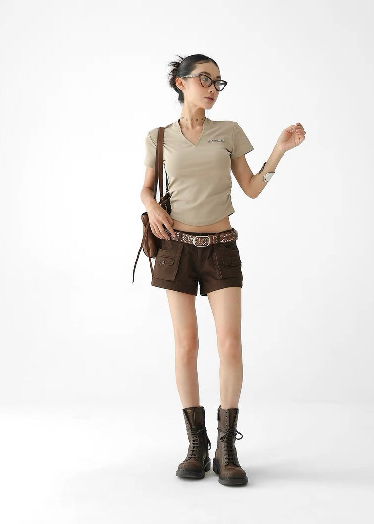 American low waist shorts / AS1324