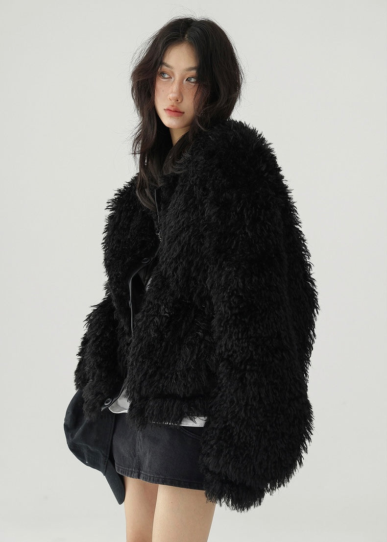 american retro fur jacket / AS1153 