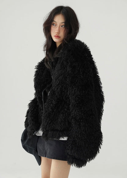american retro fur jacket / AS1153 