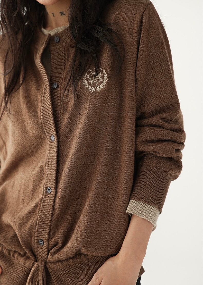 Drawstring knit cardigan / AS1212 