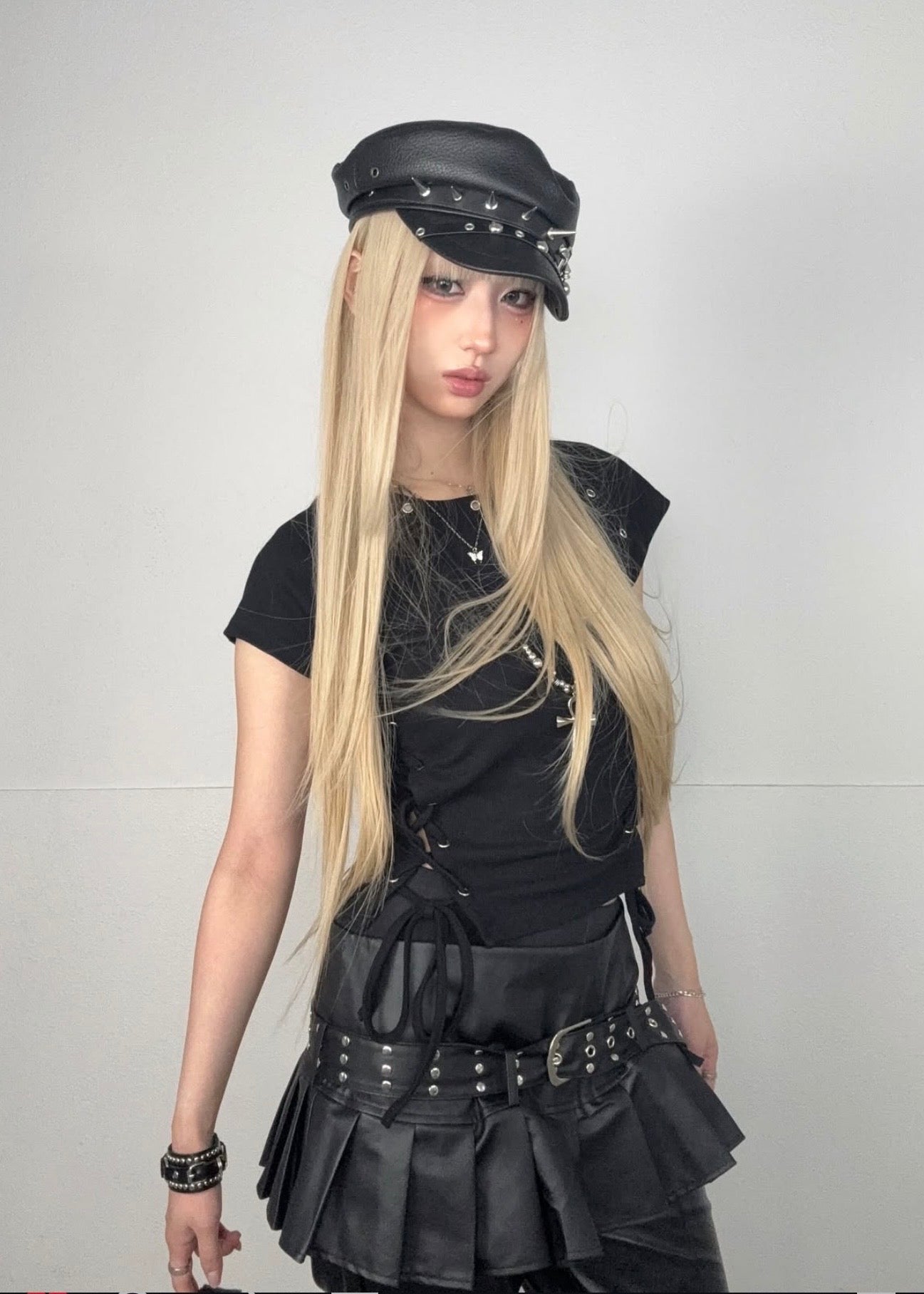 ダークアイレットデザイン半袖シャツ / VO1122