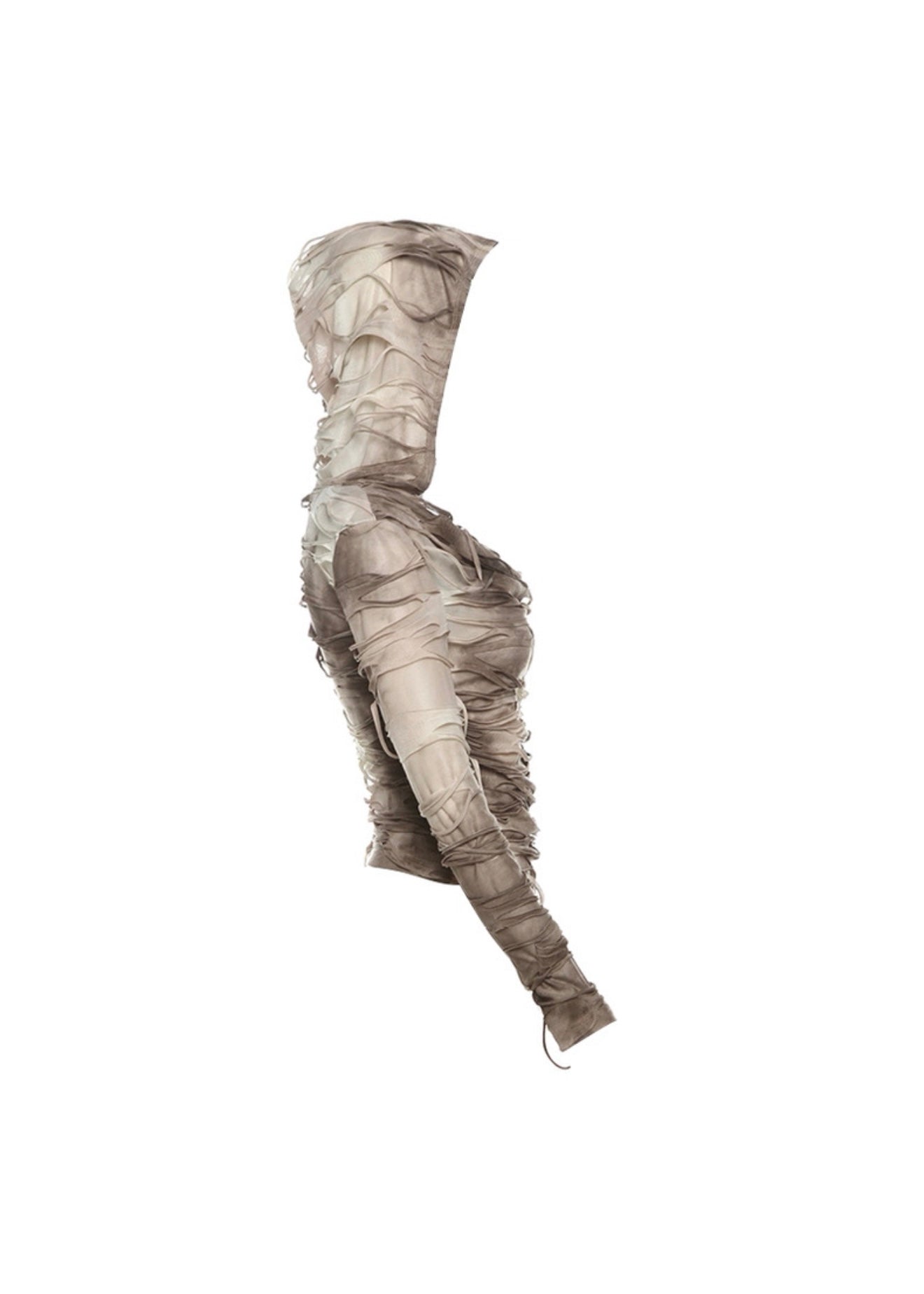 フード付きダメージ長袖シャツ / VO1194