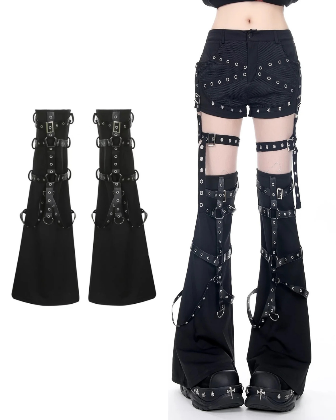 PUレザーベルトレッグウォーマー / VO1181