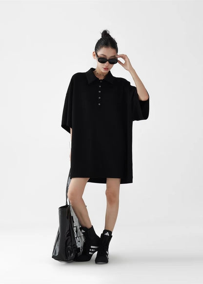Casual loose half sleeve polo shirt / AS1268