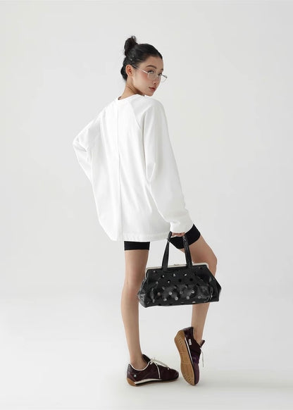 Basic print round neck long sleeve shirt / AS1263