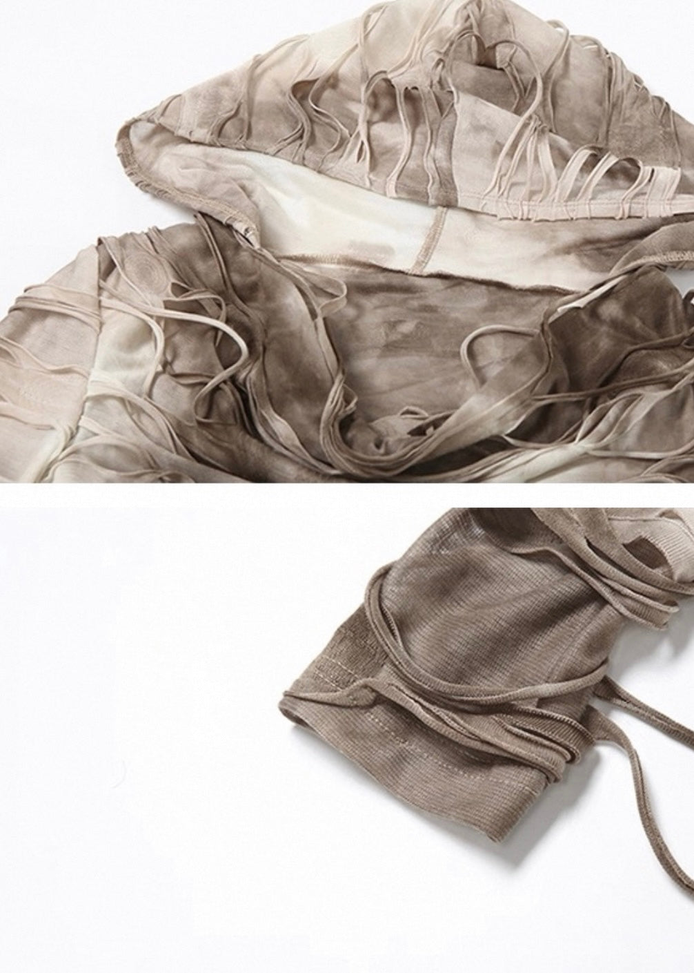 フード付きダメージ長袖シャツ / VO1194