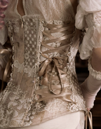 Rococo Vintage Fishbone Corset & Puff Sleeves & Arm Covers / DR04