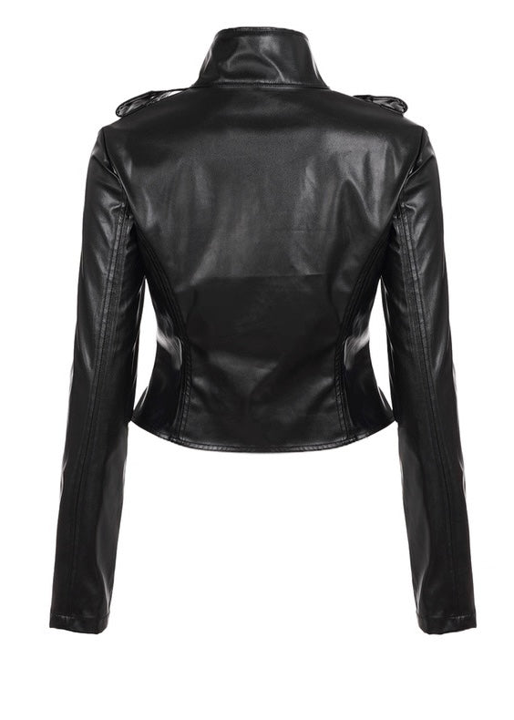 スタンドカラーPUショートジャケット / vo1297