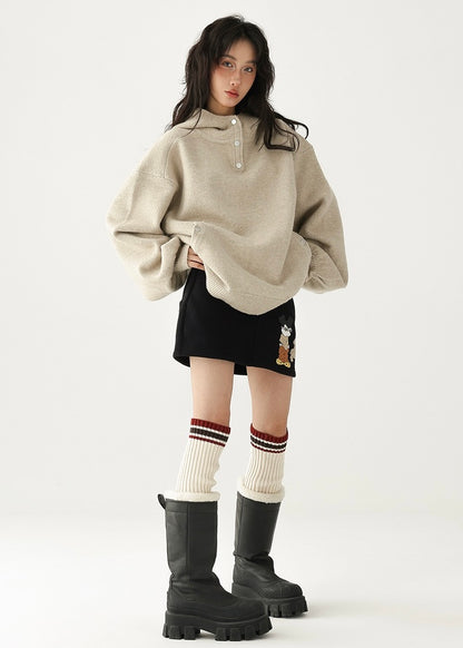 turtleneck pullover hoodie / AS1183 