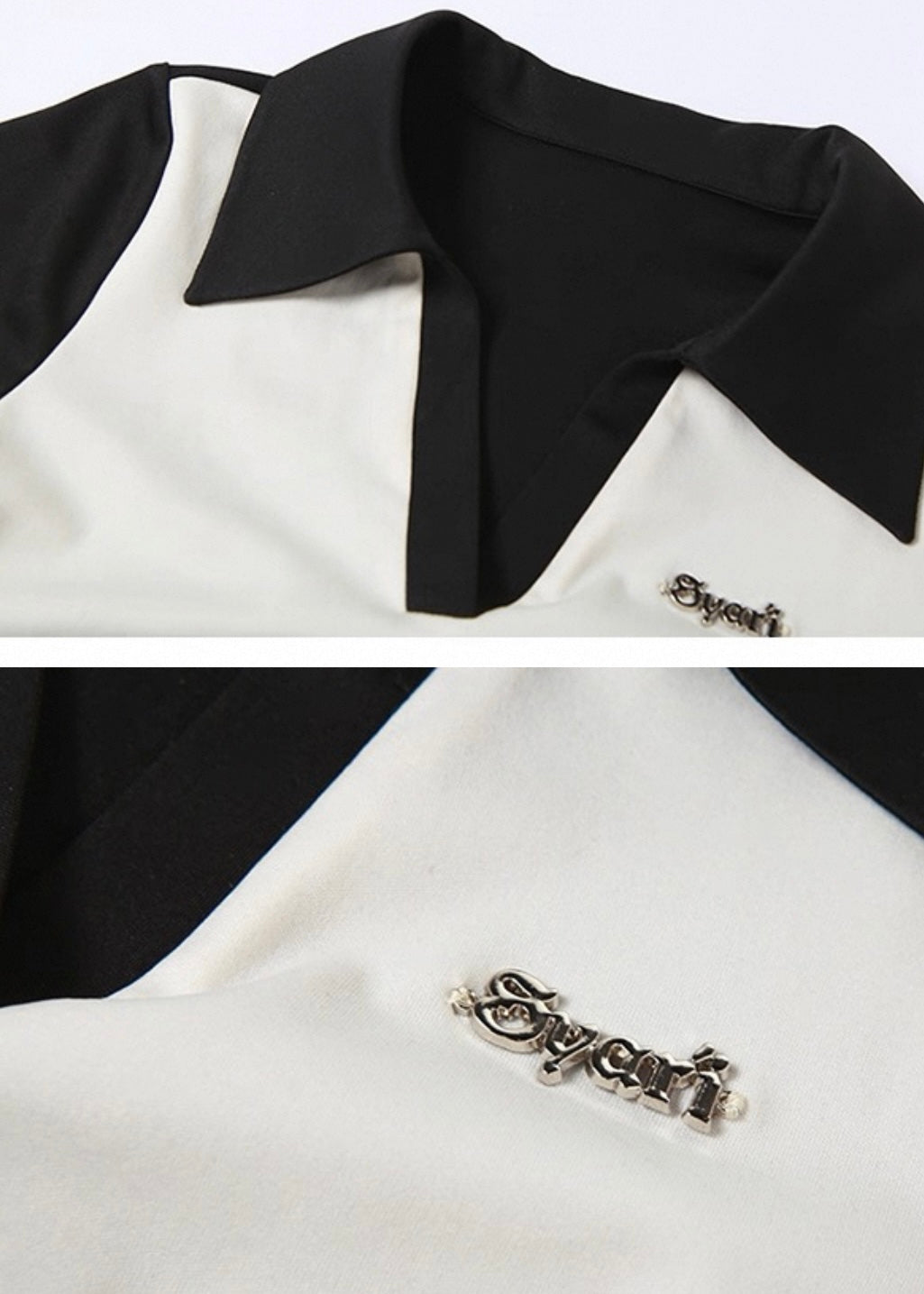 襟付きバイカラーミニワンピ / VO1225