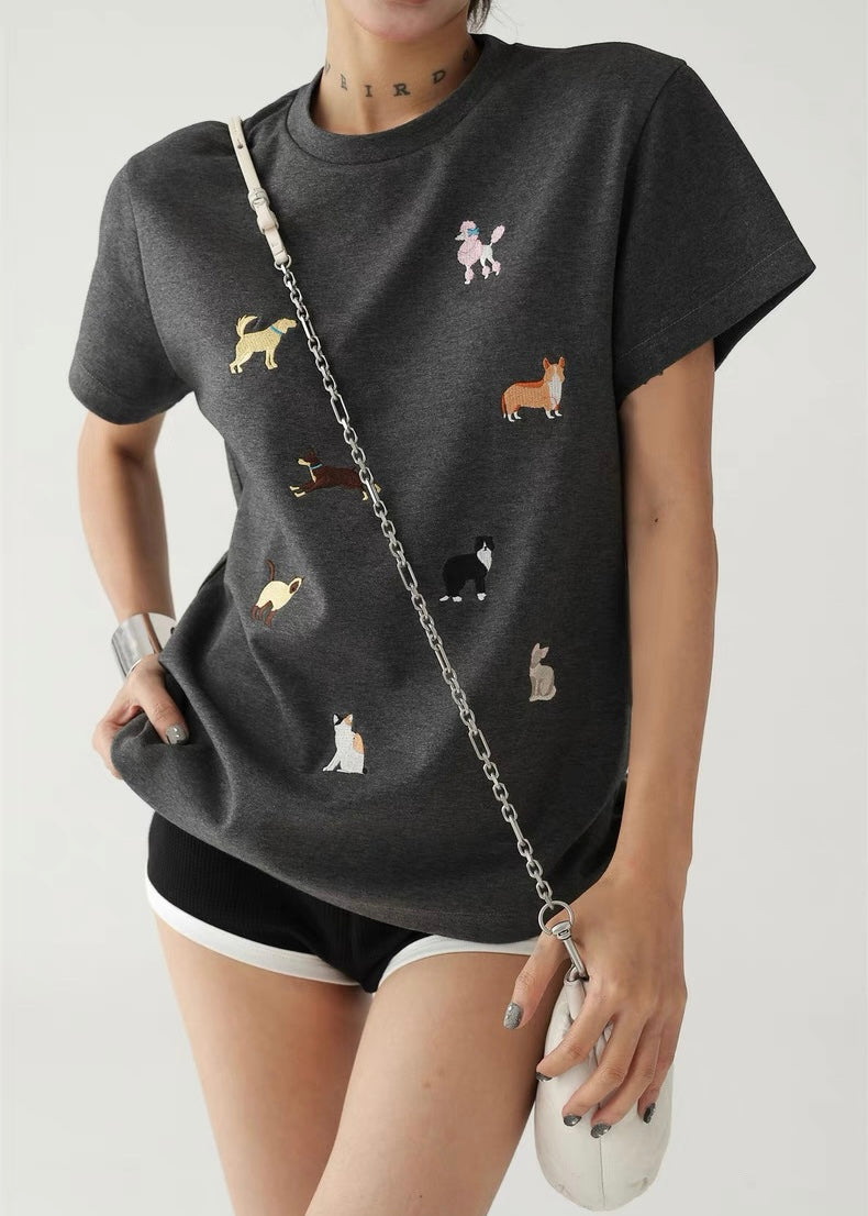 American Retro Funny Puppy T-shirt / AS1311