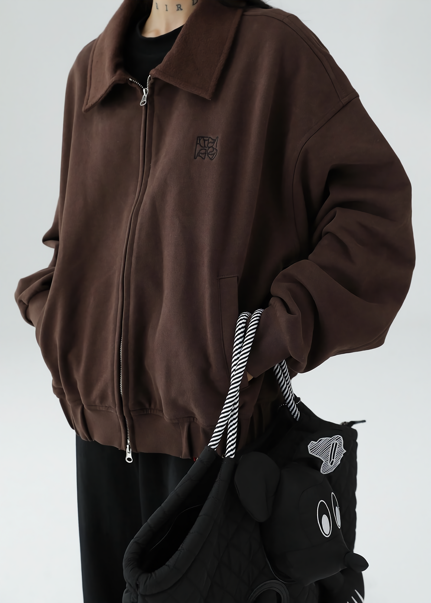 lapel zipper cardigan jacket / AS1143 