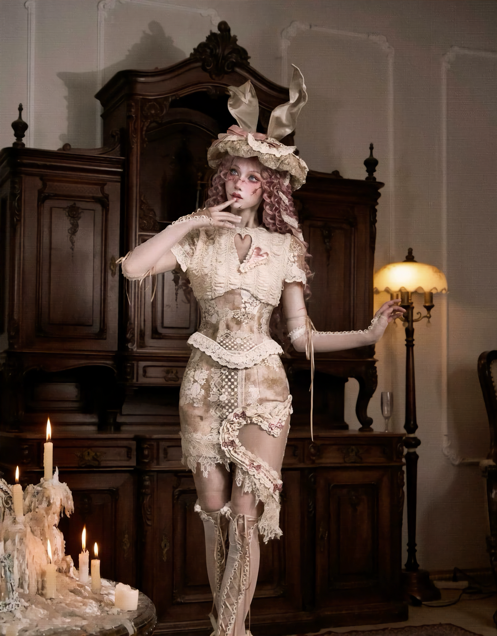 Elegant Love Retro Short Lace Top / DR06