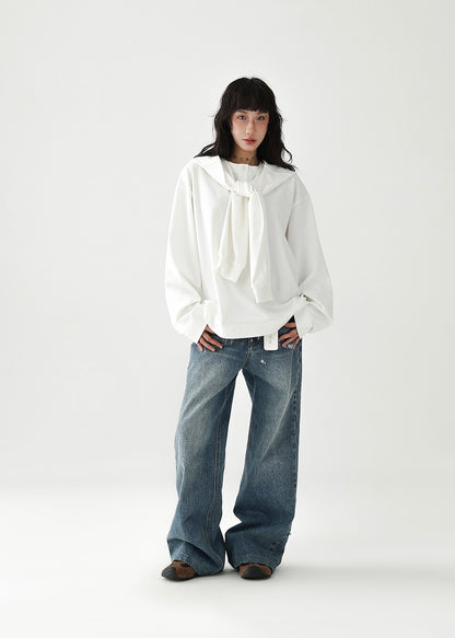 Neck shawl long T-shirt / AS1226