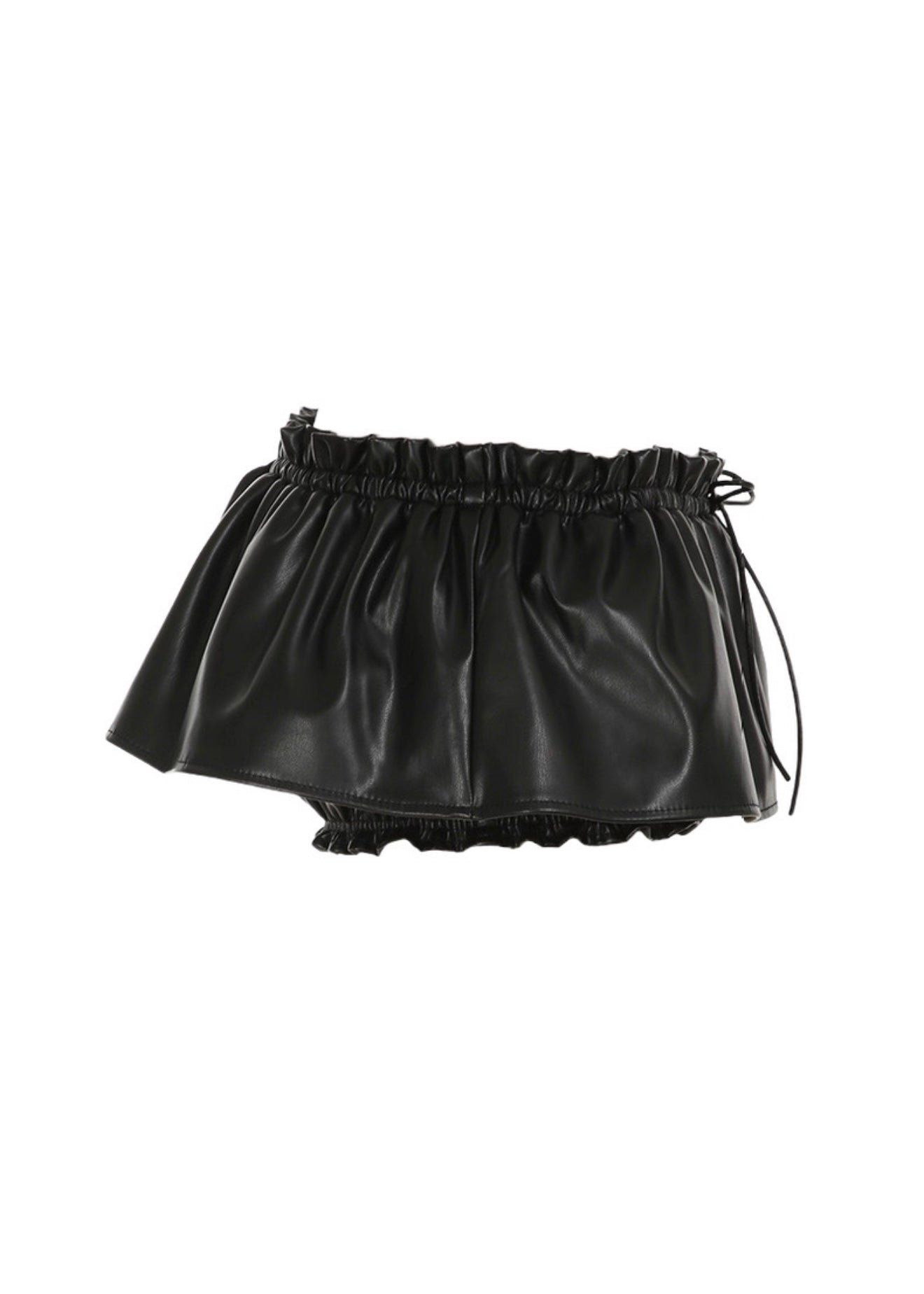 PUレザーショートフラワーパンツスカート / VO1127