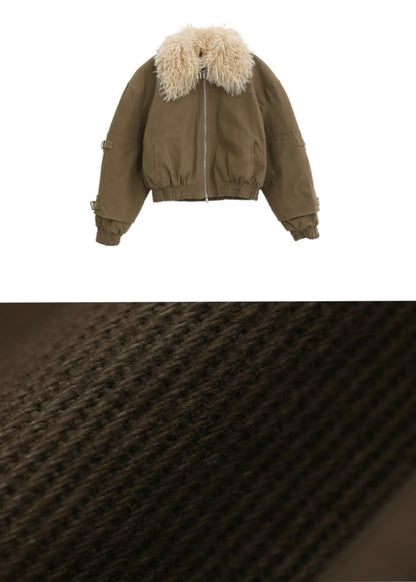 fur-collar work zip jacket / LG1178 