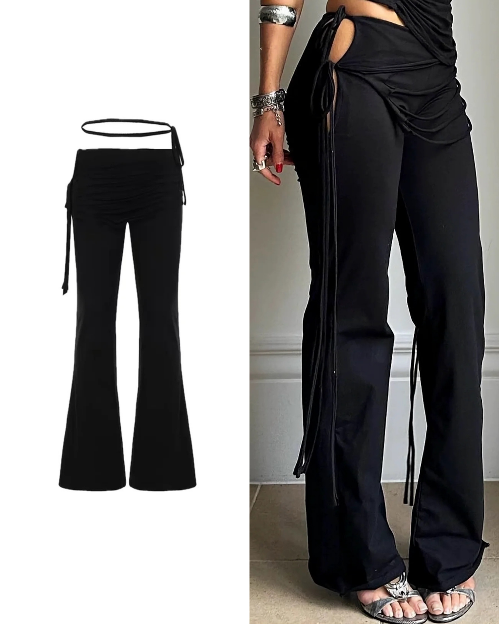 リボンレースアップパンツ / vo1284