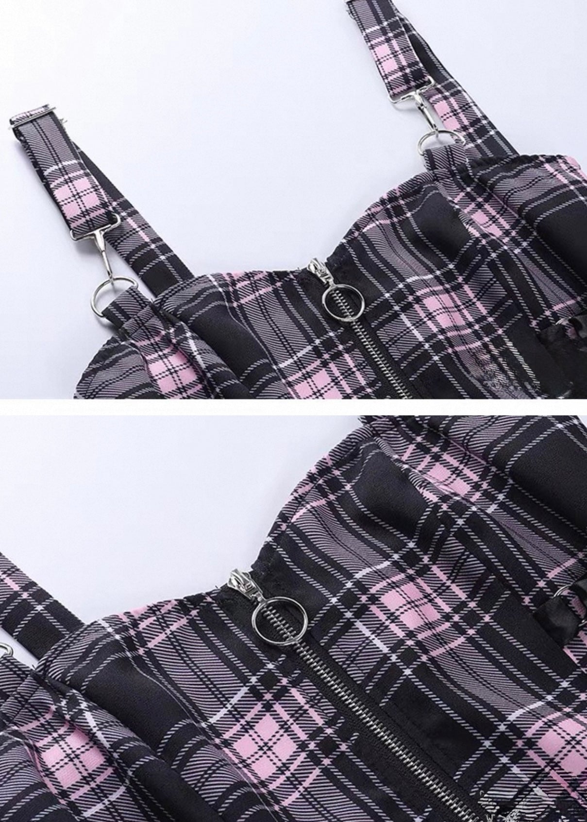 ピンクチェック柄キャミワンピース / VO1173