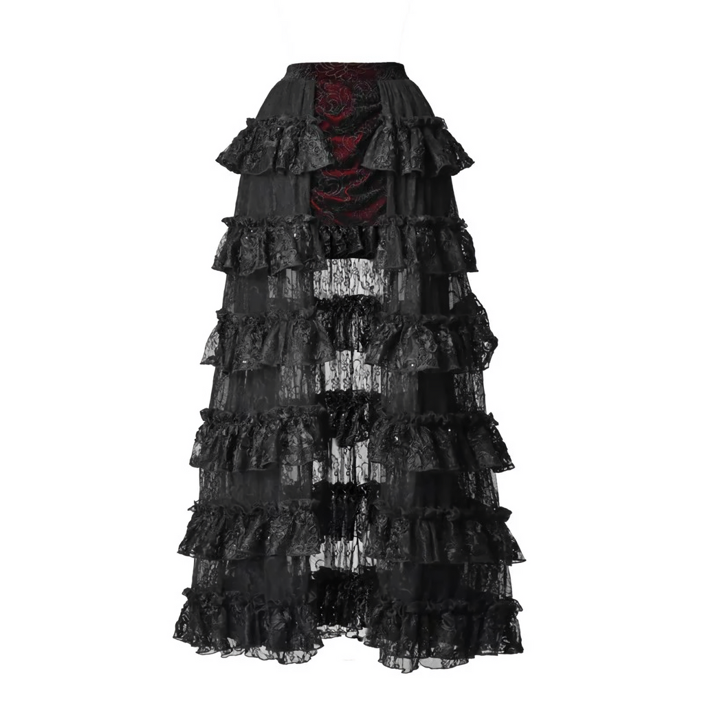 Scarlet Gothic Multi-Layer Tailored Skirt ＆ Cage Petti Coat / CT02