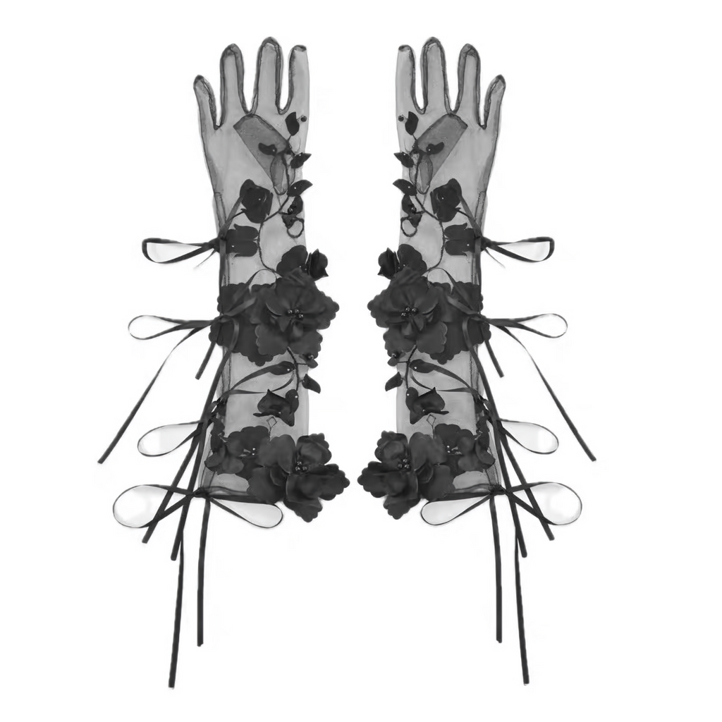 Crimson Gothic Velvet Corset Bustier & Gloves / CT01