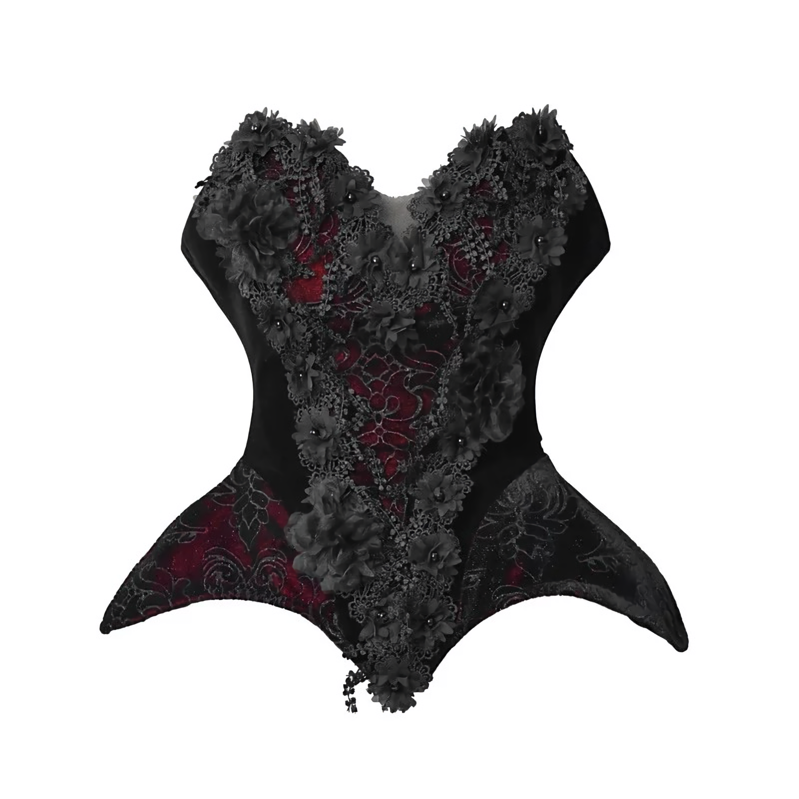 Crimson Gothic Velvet Corset Bustier & Gloves / CT01