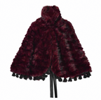 Red Goth Fur Coat Shawl / CT03