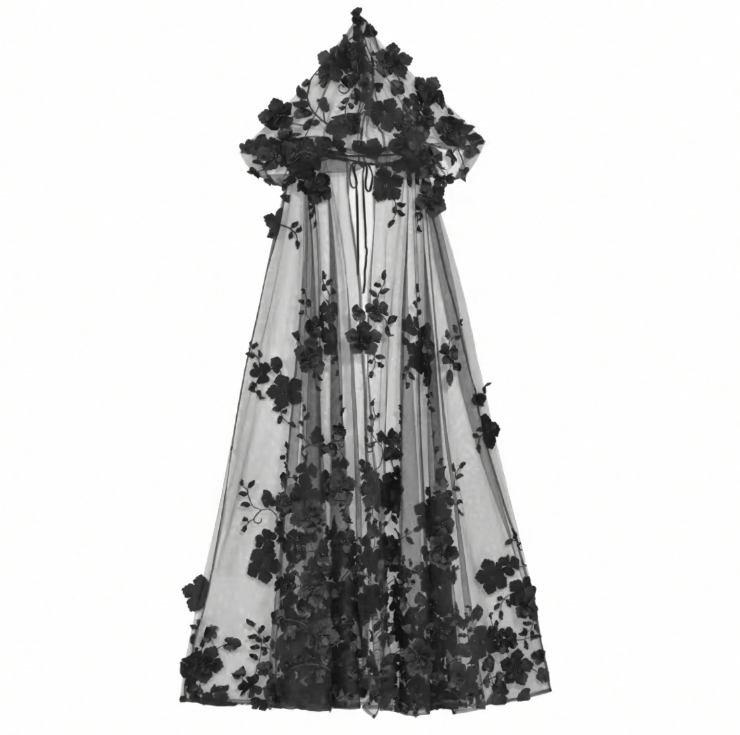 Gothic Beaded Embroidered Hooded Cape / CT04