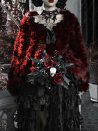 Red Goth Fur Coat Shawl / CT03