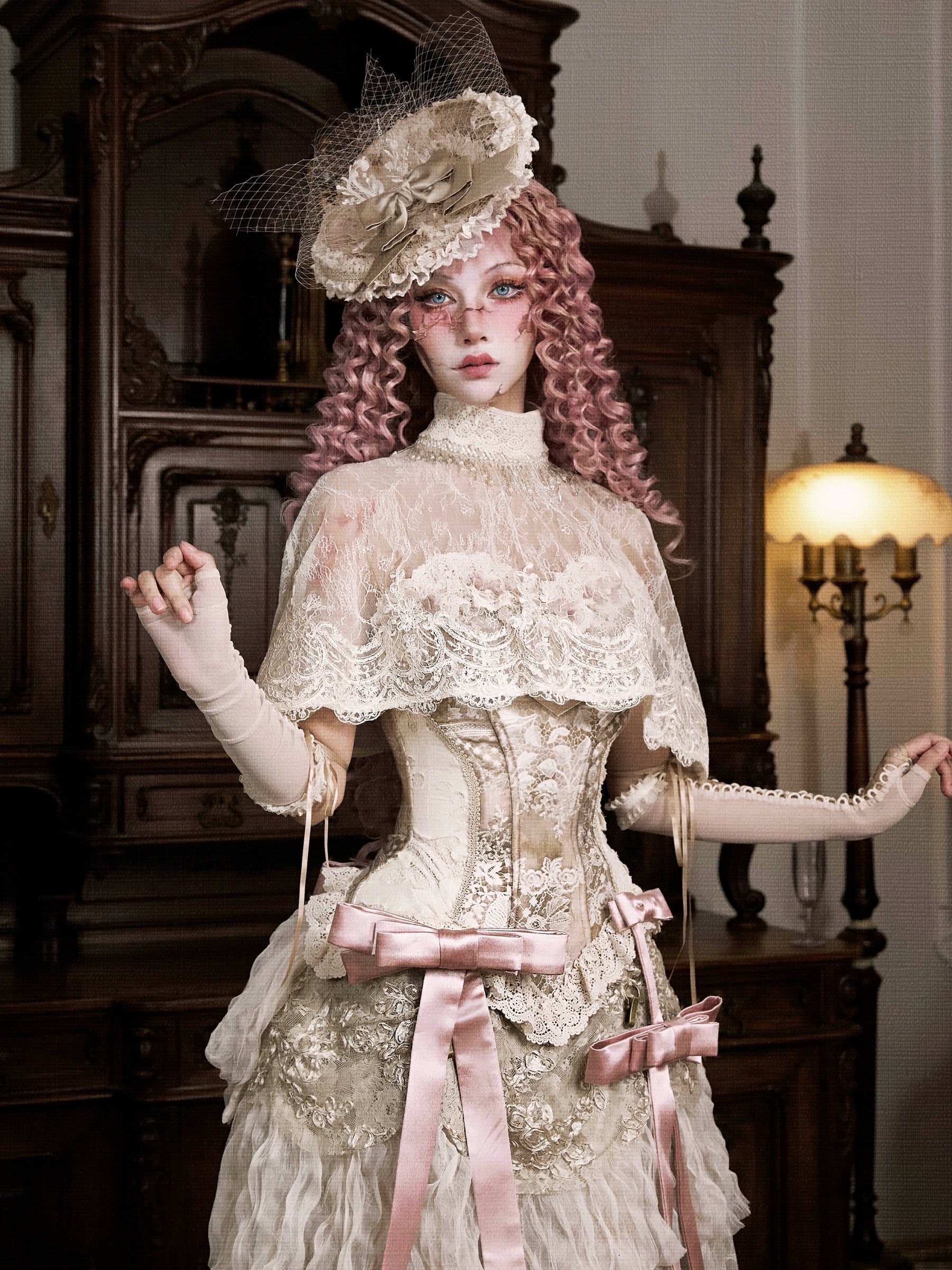 Doll Rococo Rabbit Ears & Cocktail Hat & Bonnet Hat / DR12
