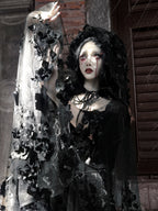 Gothic Beaded Embroidered Hooded Cape / CT04