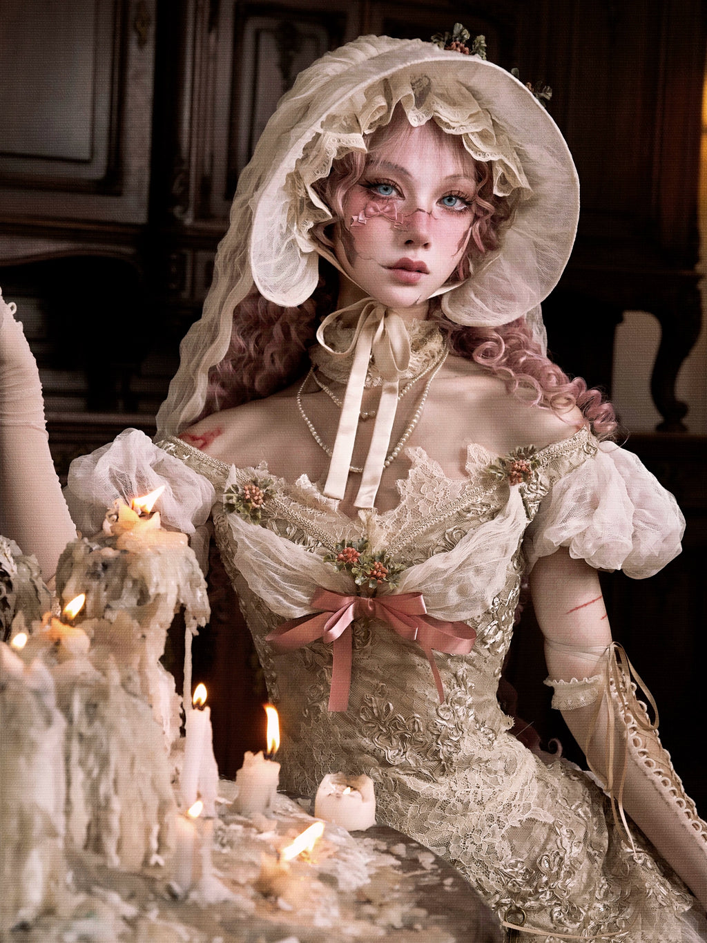 Doll Rococo Rabbit Ears & Cocktail Hat & Bonnet Hat / DR12