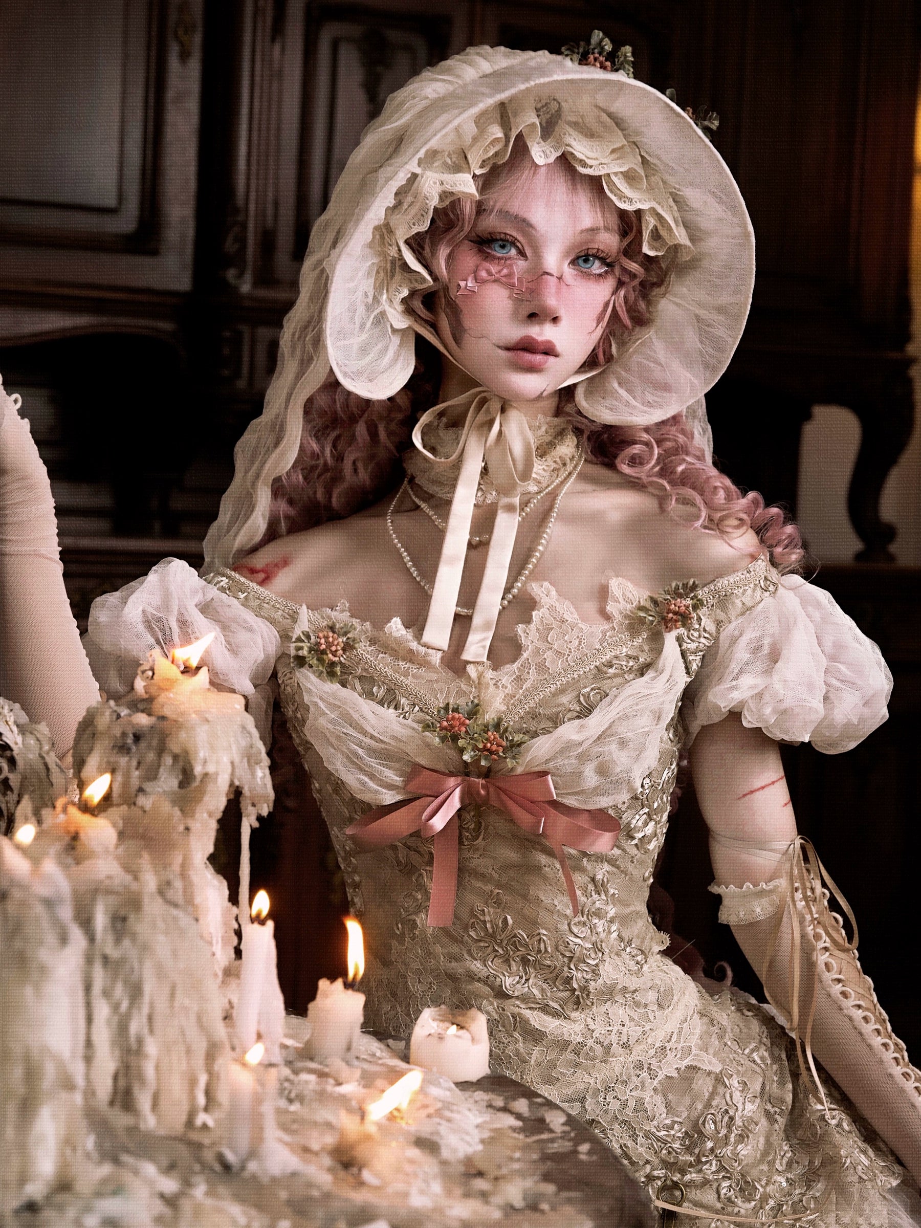 Doll Rococo Rabbit Ears & Cocktail Hat & Bonnet Hat / DR12