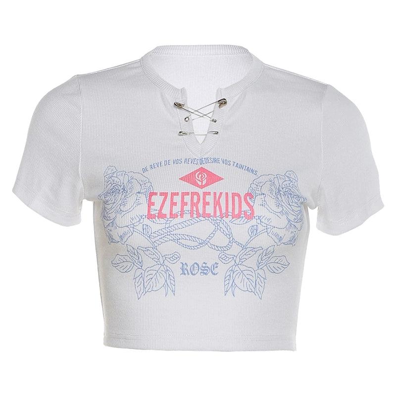 クロップド半袖Tシャツ / VO1254