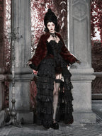Red Goth Fur Coat Shawl / CT03