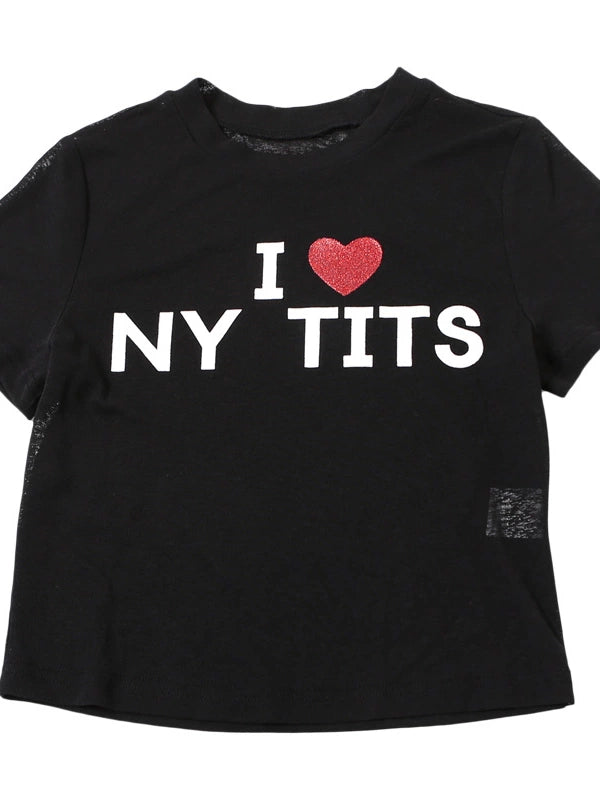 シアーレタープリント半袖 T / vo1279