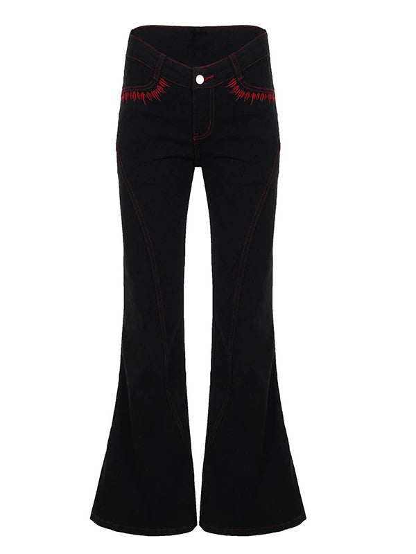 フレアステッチデニムパンツ/ VO1258