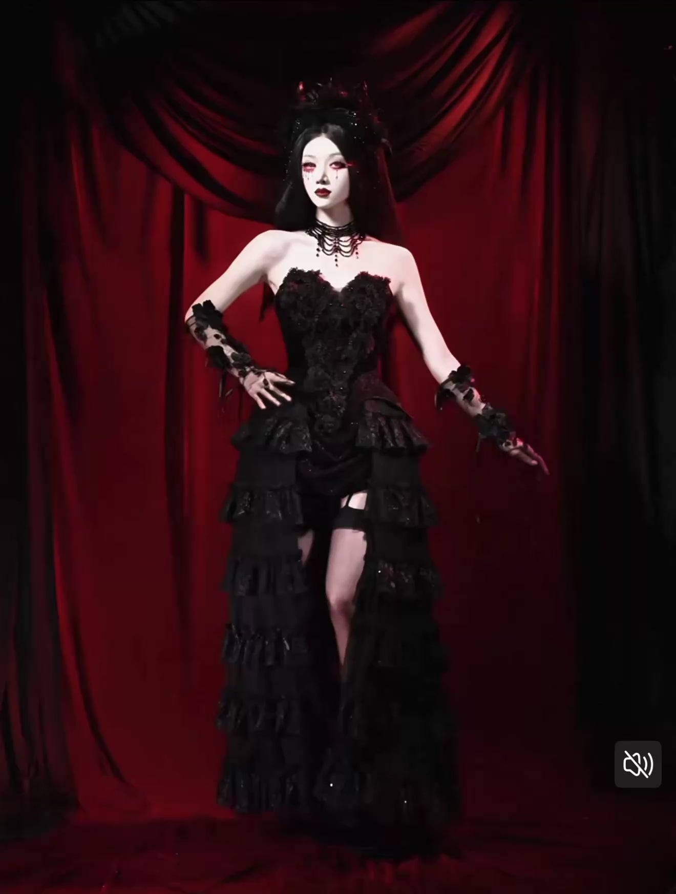 Scarlet Gothic Multi-Layer Tailored Skirt ＆ Cage Petti Coat / CT02