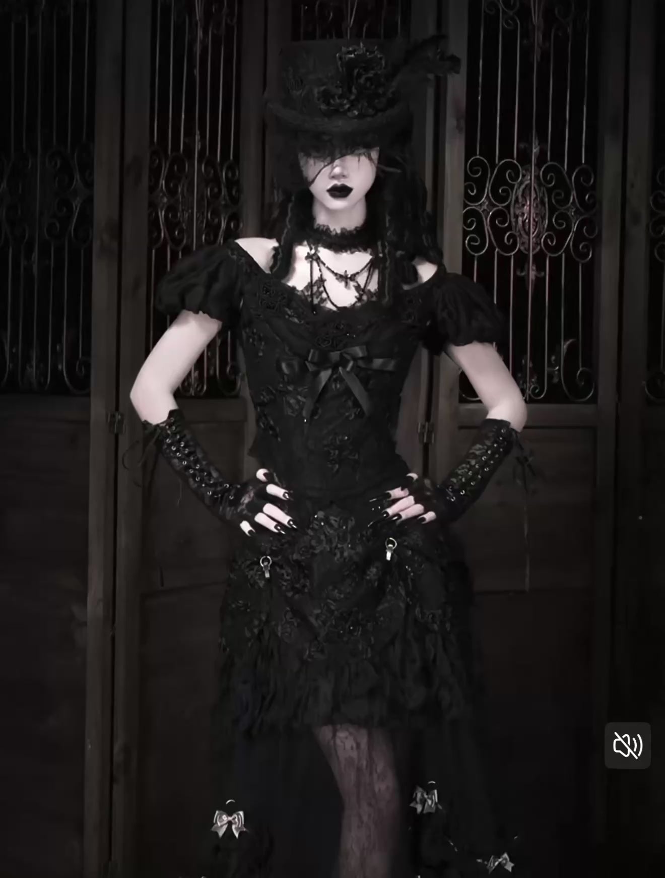 Goth One Shoulder Puff Sleeve Top / NC01