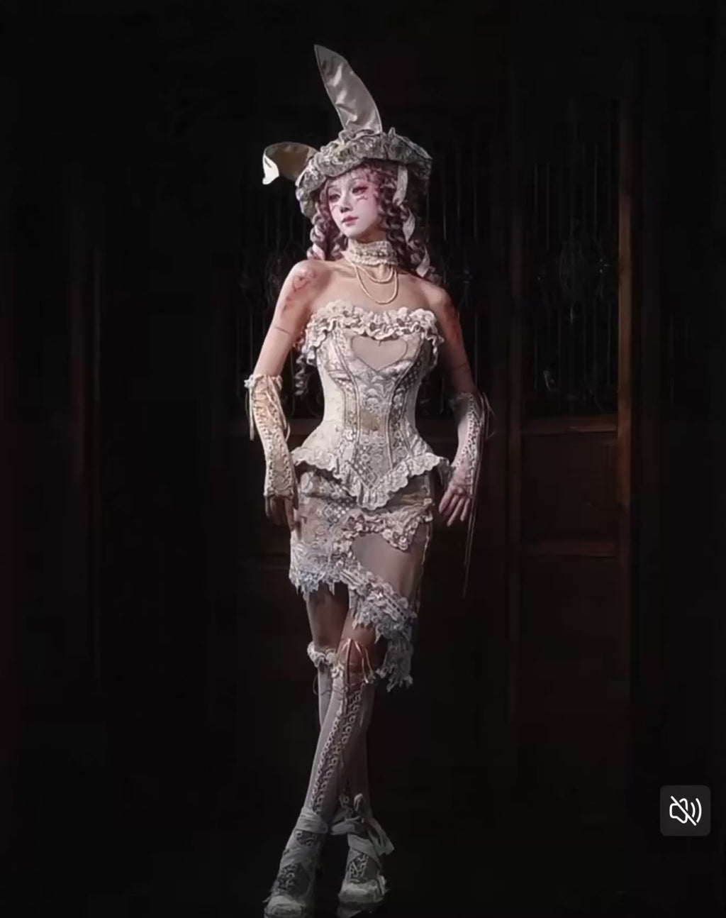 Elegant Rabbit Retro Bow Skirt & Stockings / DR07