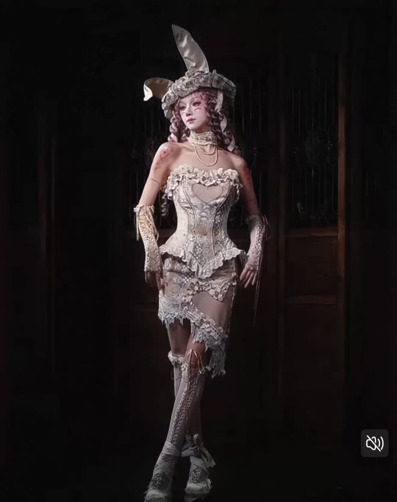 Elegant Rabbit Retro Bow Skirt & Stockings / DR07