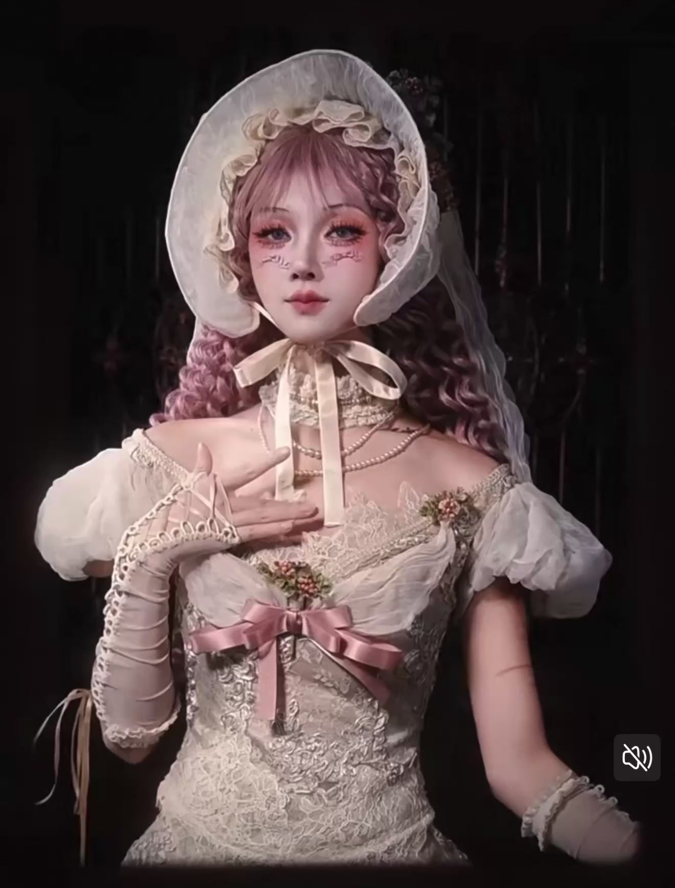 Elegant One-Shoulder Puff Sleeve Mesh Top & Arm Covers / DR01